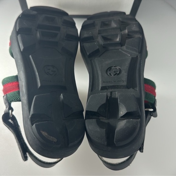 Authentic Gucci luxury designer signature web canvas & leather sandals sz 1 - Picture 15 of 16
